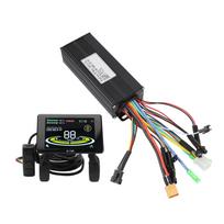 Begalio variklio valdiklio rinkinys su LCD ekrano skydeliu Aliuminio lydinio Sinusinės bangos 3 režimų valdiklis 36V750W 36V1000W black