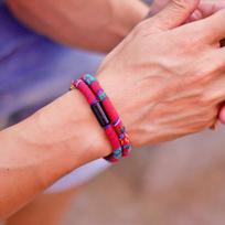 Naujiena Vyriškas Bohemiškas Virvės Apyrankė Traukianti Magnetinė Apyrankė Nuotykių Išgyvenimo Apyrankė Pulseras Hilo Hombre Paplūdimio Banglenčių Brazalete M 19.5cm 7.7Inch raudona