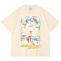230 Gsm 100% Cotton Cyberpunk Edgerunners V2 Rebecca Print Unisex Heavy Cotton T Shirt XS abrikosas