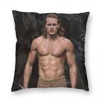 Sam Heughan Nuogas Seksualus Kvadratinė Pagalvės Užvalkalas Poliesteris Linas Aksomas Kūrybiškas Užtrauktuko Dekoras Kambario Pagalvės Užvalkalas Peach skin 18*18(CM)-1Pcs