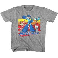 Megaman Retro Stripes Kids T Shirt L