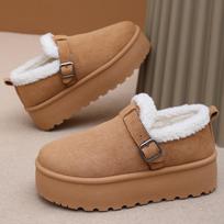 2025 New Fur Platform Women Ankle Boots Flats Suede Warm Shoes Woman Trend Designer Brand Short Plush Cozy Femme Snow Botas 36