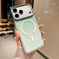 Mist Gradient Magnetic iPhone 17 Pro Max Frosted Metal Lens Frame Case 17