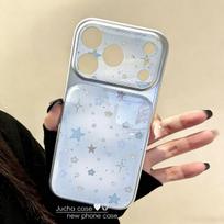 Smudge blue stars ins for iphone16promax apple 17 electroplating windows Epoxy double sticker mobile phone case apple 13