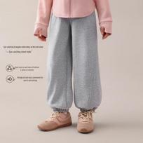LUSON Girls' Spring Loose Fit Drawstring Sweatpants 160 juoda