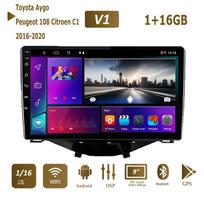 Android 2 Din Car Multimedia Player Toyota Aygo Peugeot 108 Citroen C1 2016-2020 Head Unit Stereo Carplay GPS Navigation BT WIFI 2+32GB 1+16GB