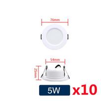 10 vnt/stal. Aukštos kokybės LED apatinis apšvietimas AC110V 220V DC12V 24V Apvali įleidžiama lubinė lempa 5W 9W 12W 15W 18W Vidinis LED taškinis šviestuvas AC220V&Cold White