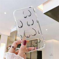 Boobs Art Sexy woman Print Phone Case For iPhone 11 12 Mini 13 Pro XS Max X 8 7 6s Plus 5 SE XR Transparent Shell iPhoneXR