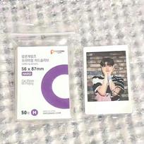 High Transparency CPP Card Film for Albums and Polaroids: 3-Inch and 6-Inch Sizes, Guka Card Holder, Baji Raw Writing, Popcorn Design. 56*87mm 20-wire card film 50 pack violetinė