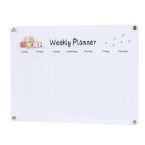 Acrylic Weekly Planner Magnetic Erasable Transparent Weekly Planning Board for Refrigerator white