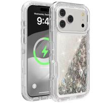 Fashion 3IN1 Hybrid 3D Glittering Flowing Sand Armor Dynamic Shockproof Phone Case for IPhone 17 Pro Max 16 15 14 13 12 Pro Max Otther with Box Cover With Box&iPhone 12 sidabras