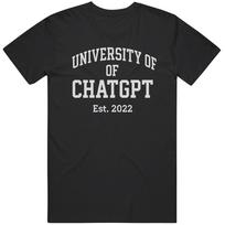 ChatGpt Universitetas Juokinga Dovana Idėja Marškinėliai Unisex Marškinėliai XXL white