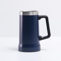 Nerūdijančio plieno 24oz alaus bokalas su rankena - Didelės talpos, Nešiojamas, Vakuuminis izoliuotas 700 ml tamsiai mėlyna spalva