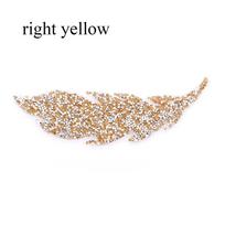 High Quality Motifs Sticker Iron-on Clothing Accessories Leaves Rhinestone Patches Hotfix left geltona