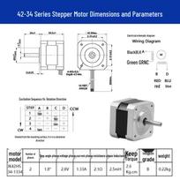 42 Two-Phase High Torque DC Stepper Motor for 3D Printer/Engraver