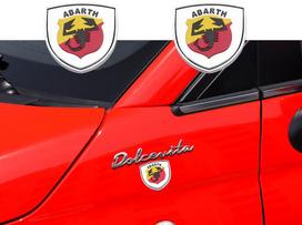 HGLRH1 2pcs/1pair 3D 38mm metal Car Fender side logo Car door Emblem car window sticker styling Accessories For Abarth 500 695 2pcs