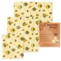 3Pcs/SET Beeswax Food Wraps Reusable Environmental Organic Cotton Wax Cloth Replace Household Plastic Wrap Washable Lemon Pattern 3Pcs / 1 Set
