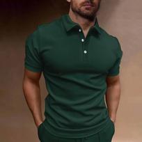 Men's Classic Fit Short Sleeve Shirt, Lightweight Breathable Cotton, Versatile Casual Wear, Sky Blue, Size Options L žalia