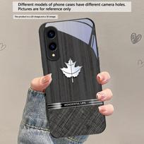 Wood grain starlight For Samsung Galaxy S20 S21 S22 S23 Plus S24 FE S25 Ultra S26 Edge S25+ S20+ S22+ Black Glass Phone Case Galaxy S26