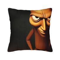 Tung Tung Tung Sahur Pillow Case Print Pillow Cover Funny Pillowcases For Couch Sofa Bedroom Peach skin 18*18(CM)-1Pcs brown