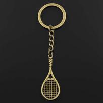 Fashion Keychain 48x19mm Badminton Tennis Racket Bronze   Pendants DIY Men Jewelry Car Key Chain Ring Holder For Gift sidabras