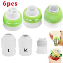 Icing Piping Bag Russian Nozzle Converter Coupler Cake Cream Pastry Bag Nozzle Adapter For Cupcake Fondant Cookie 6pcs 6PCS