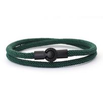Rope Bracelet Men's Double Layer Braided Milanese Rope Wrap Brazelet Student Magnetic Clasp Adjustable Wrist Jewelry žalia