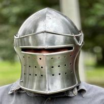 Barbutės šalmas, Fantazijos riterio templieriaus šalmas, SCA RPG šalmo šarvai, Viduramžių šalmas Helovinui