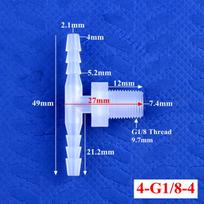 10 vnt. G1/8 ~3/4  išorinis sriegis T jungtis 4~20mm 3-krypčių jungtys Akvariumo žarnos jungtys Pagodos jungtys Oro siurblio adapteris Sodo vandens vamzdžio jungtis 4-G1/8"-4 (10 Pieces) blue
