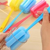 2pcs Kitchen Household Cleaning Sponge Brush for Wineglass Bottle Coffe Tea Glass Cup Color Random Mug Handle Tools Accessories random