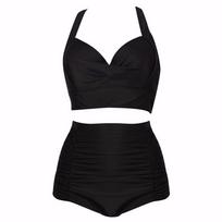 Moterims Vasaros 2 dalių Bikini Rinkiniai Didelio Dydžio Maudymosi Kostiumas Maudymosi Apranga Maudymosi Kostiumas Tankini XXXXXL juoda