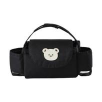 Portable Baby Buggy Organiser Baby Pushchair Pram Cup Holder Bags Mummy Bag Universal Organiser Lightweight Pouches juoda