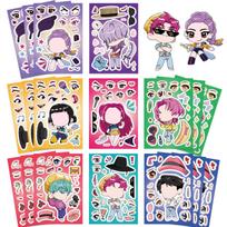 8/16Sheets  Kpop Demon Hunters Cartoon Puzzle Sticker DIY Phone Laptop Luggage Skateboard Graffiti Decals Fun for Kid Gift