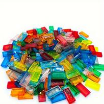 100pcs Transparent 1x2 Flat Light Panels ideal for Building Blocks - Durable ABS Works With featuring 3069 Pixel Art Playthings