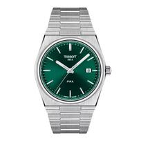 TISSOT PRX Super Player Series Quartz Movement Casual Fashion Men's Watch Swiss Watch Green Dial Stainless Steel Strap T137.410.11.091.00-PeiZengBan žalia