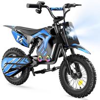 36V5.2Ah greitai įkraunamas. 500W variklis smagus, bet saugus. 14 colių padangos + dvigubi amortizatoriai sugeria smūgius. A14, vaikiškas elektrinis motociklas mėlyna