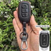 Fit For Hyundai Palisade Limited Palisade Sel Elantra Sel Elantra Santa Fe Veloster Genuine Leather Auto Smart Key Fob Cover Case Remote