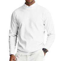 Men’s Long Sleeve Crewneck Pullover Sweater Classic Fit Lightweight Ribbed Knit Solid Pattern Soft Fabric Top XXL balta