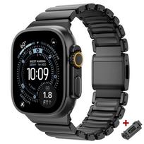 Luxury Titanium Rubber Strap for Apple Watch Ultra 3 2 1 49mm 10 11 46mm Magnetic Band for Iwatch Series 9 8 7 45mm 6 SE 3 44mm For Ultra 3 49mm&Titanium Rubber Band