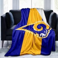 Rams Team Spirit Printed Throws Blanket Soft Flannel Blankets for Couch Bed Gifts for Men Women Picnic blanket Christmas gifts 75x90cm