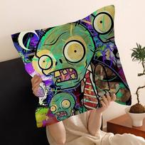Game Plants Vs Z-Zombies 45*45Cm Cushion Cover Pillow Cover Decor Pillowcase Home Pillowcase For Couch Pillow Peach skin 18*18(CM)-1Pcs