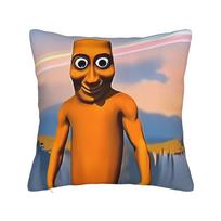 Tung Tung Tung Sahur Pillow Case Square Pillow Cover Retro Trendy Pillowcases For Living Room Chair Peach skin 18*18(CM)-1Pcs