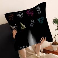 Popular Band S-Sleep T-Token Pillow Cover For Bedroom Room And Living Room Sofa Decorative Cushion Cover Peach skin 18*18(CM)-1Pcs