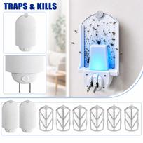 Indoor Flying Insect Trap Ultraviolet Light Mosquito Killer with 2 Bases and 6 Replacement Glue Boards Effective Pest Control Device for Home Use One Size