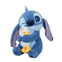 Stitch pliušinis žaislas 30x28cm Mėlynas antis formos Hipoalerginis vaikams kimštas gyvūnas Kolekcionuojamas talismanas šviesiai rausvos spalvos