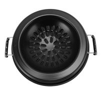 Thai BBQ Grill Pan 2 in 1 Non Stick Even Heating Aluminum Hot Pot Grill Charcoal Pan for Indoor Outdoor