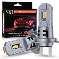 2vnt 20000LM Mini H7 LED priekinių žibintų lemputė belaidė 60W CSP, skirta automobilio priekiniams žibintams, automatiniams diodiniams žibintams H7 Turbo Led 12V 6000K