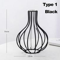 Nordic Styles hidroponinės gėlių vazos geometrinės linijos rėmas geležinis meninis vaza stiklinis mėgintuvėlio metalinis laikiklis namų dekoravimui amatų dovana