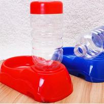 Maistinis plastikinis šunų vandens dubuo šėrimo dozatorius šunims, katėms ir mažiems naminiams gyvūnėliams, 350 ml. raudona