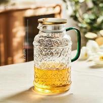 High Value Begonia Flower High Borosilicate Glass Kettle Household Juice Pot Refrigerator Cold Kettle Set